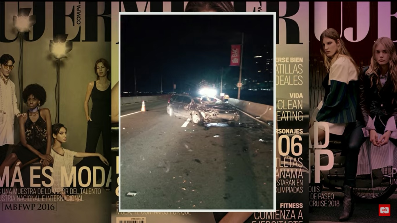 Auto de Carolina Castillo tras sufrir un accidente de tránsito.
