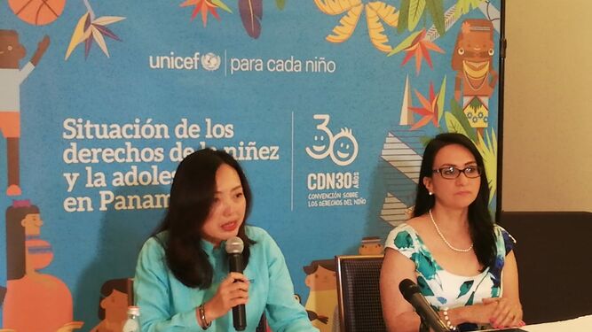 Presentación en la UNICEF con Kyungsun Kim, representante de la UNICEF en Panamá.