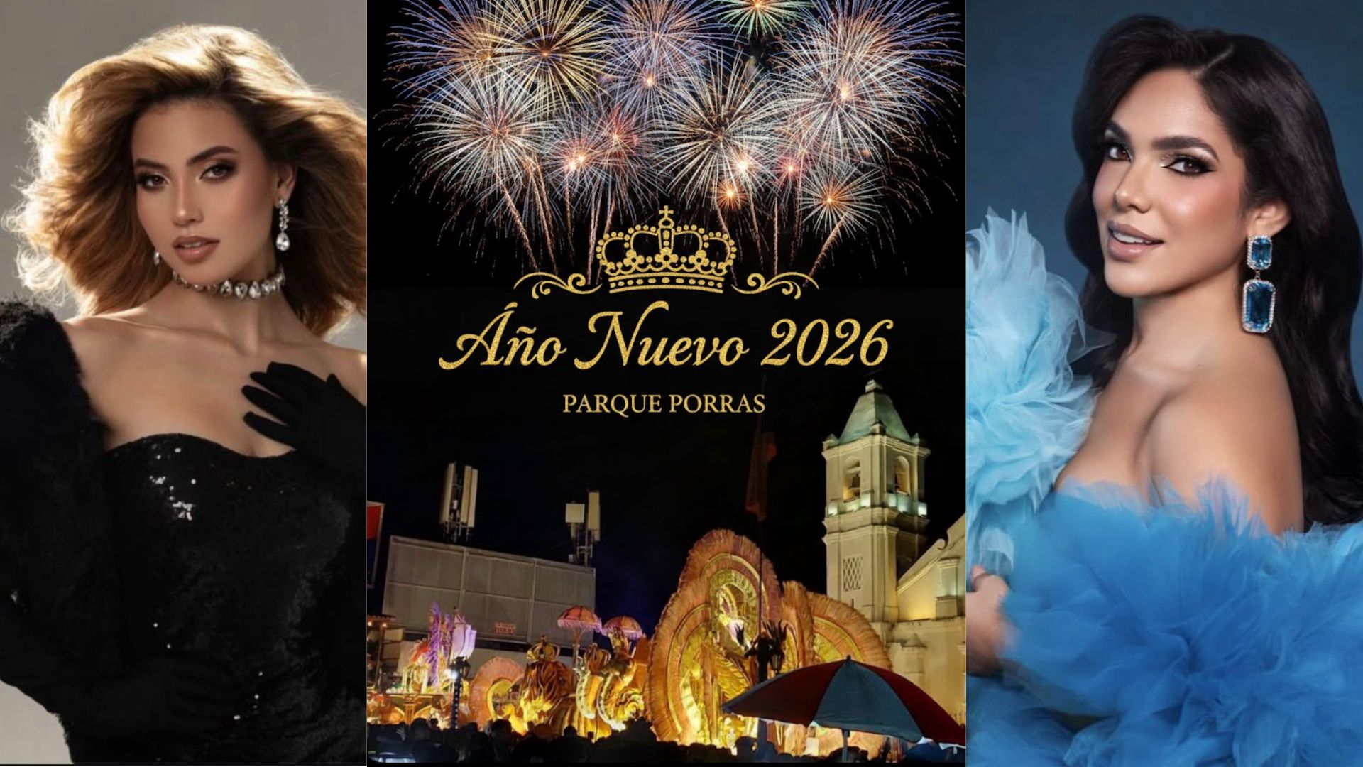 Las Reinas de ambas Tunas se encuentran emocionadas por su primer paseo en el Parque Porras. Foto: Ana Isabel C. /  Astrid Carolina S.