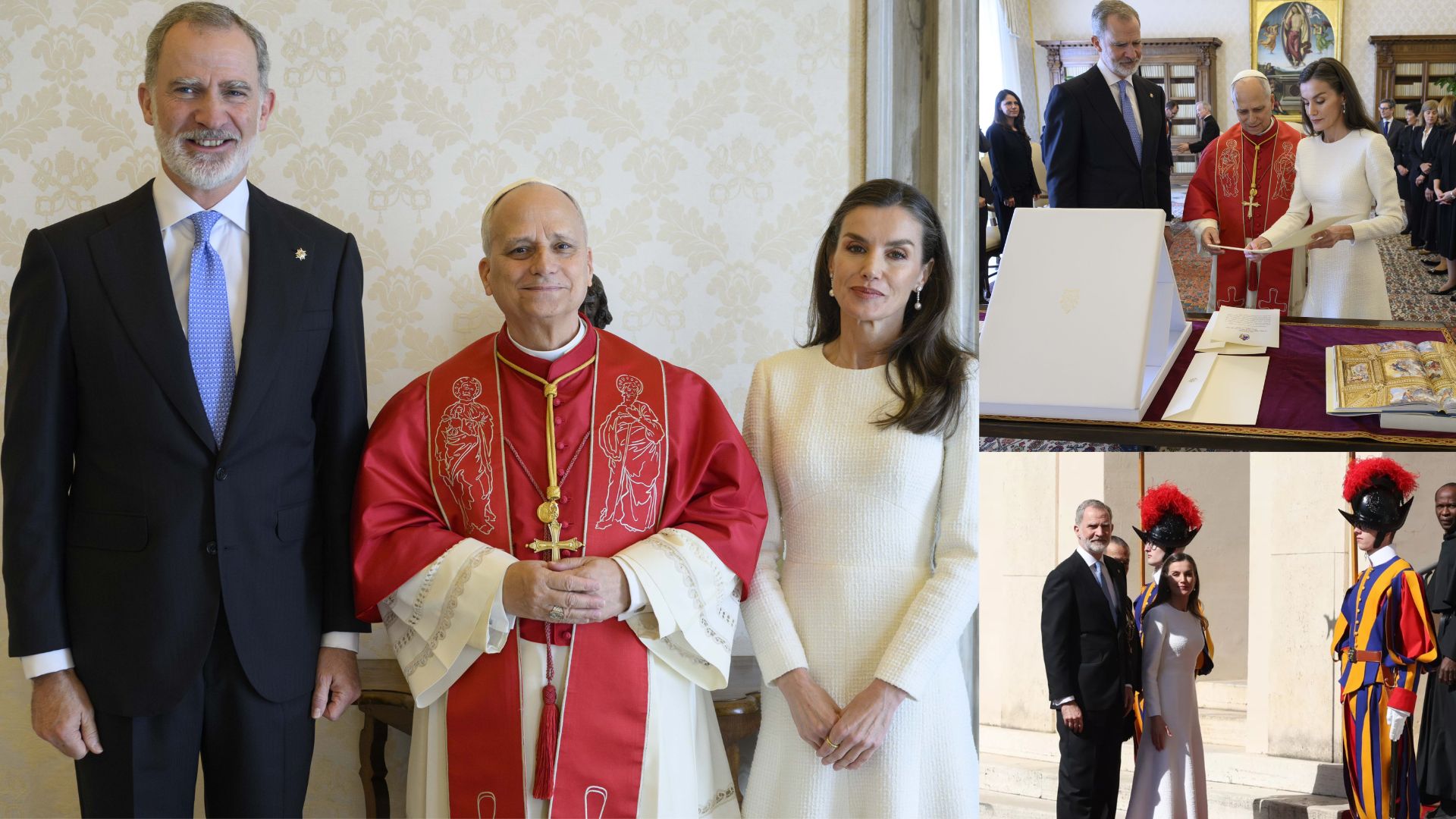 Encuentro oficial entre los monarcas españoles y el Papa León XIV en el Vaticano. Foto: X.