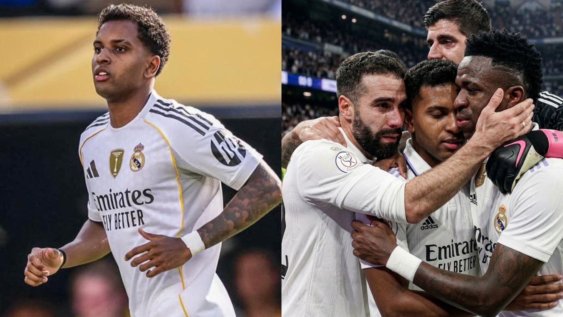 Jugadores del Real Madrid envían mensajes de apoyo a Rodrygo tras confirmarse su lesión de rodilla. Foto: Canva.